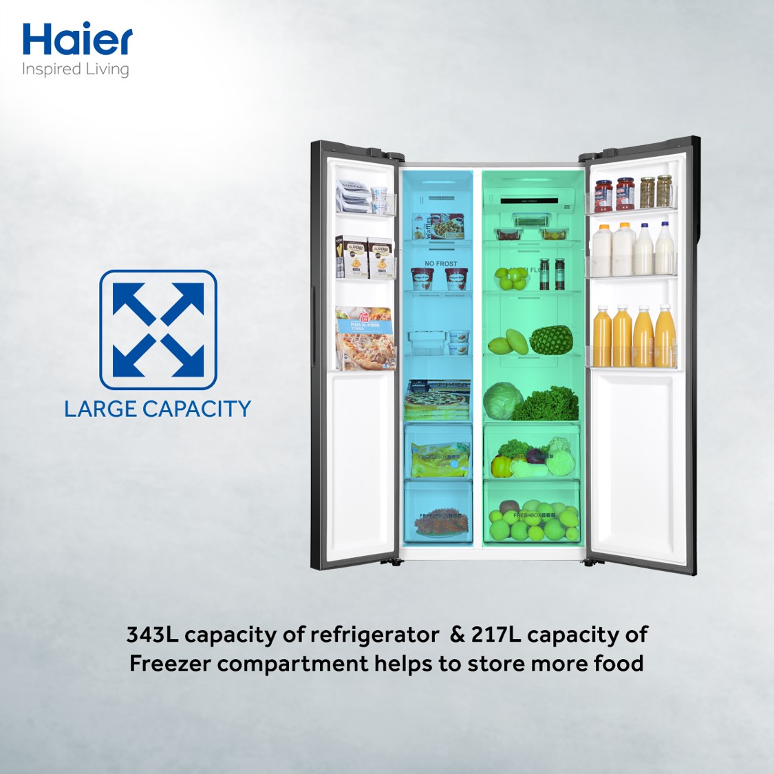 haier large capacity fridge
